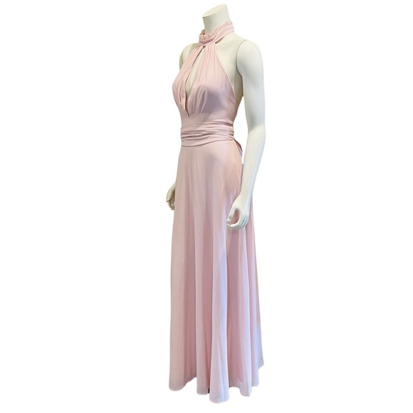 Lulu’s First Comes Love Pink Chiffon Halter Maxi Dress - Picture 5 of 13